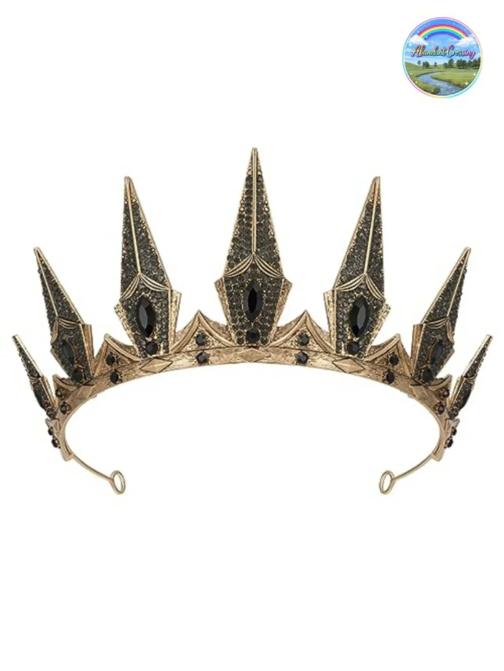 Gothic Witch Crown Metal Alloy Halloween Cosplay Tiara with Bobby Pins